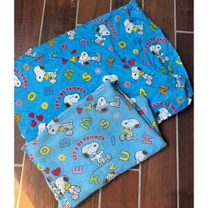 Vintage Peanuts "Let's Be Friends" Fitted Sheet and Flat Sheet TWIN